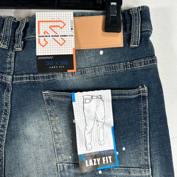 Smoke Rise DNM Co Distressed Lazy Fit Jean, Men's Size 32/32 - Blue/Multi - Picture 10 of 12